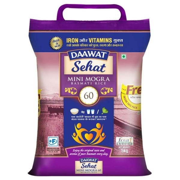 Daawat Sehat Mini Mogra 60 Basmati Rice 5 kg