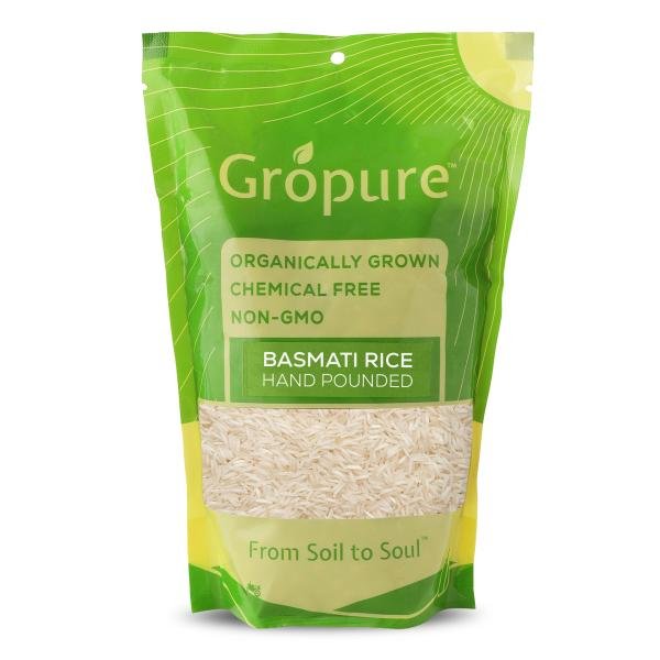 Gropure Organic Basmati Rice (Hand Pounded), 1KG