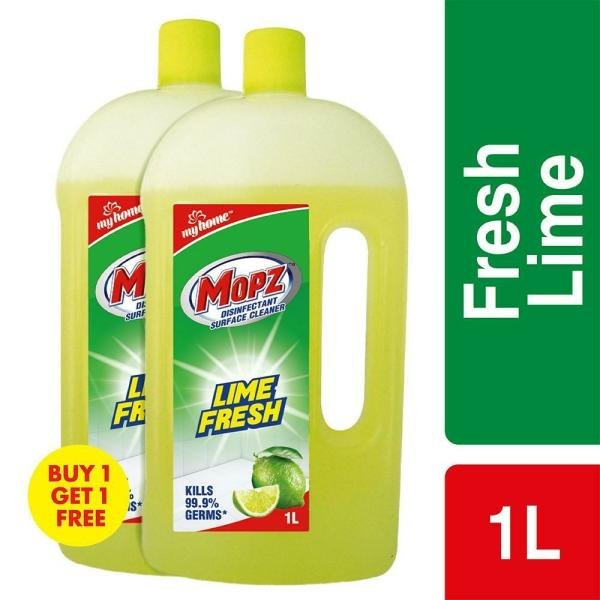 My Home Mopz Lime Fresh Disinfectant Surface Cleaner 1 L (Buy 1 Get 1 Free)